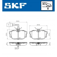 Тормозные колодки дисковые, комплект SKF XLO9 R VKBP 90527 E Volkswagen Transporter (T4) 4 Грузовик