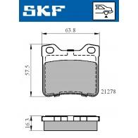 Тормозные колодки дисковые, комплект SKF VKBP 90540 Peugeot 406 1 (8B) Седан 2.0 16V HPi 140 л.с. 2001 – 2004 Z XRVZ