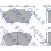 Тормозные колодки, дисковые, комплект FOMAR FRICTION 2 1350 FO 447581 21351 4315188