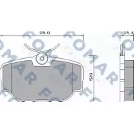 Тормозные колодки, дисковые, комплект FOMAR FRICTION FO 647181 234 58 4315407 RTC6U