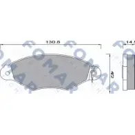 Тормозные колодки, дисковые, комплект FOMAR FRICTION 2 3046 FO 680981 4315490 23047