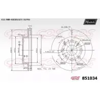 Тормозной диск MAXTECH 851034.0000 Honda Civic 6 (EJ, EK) Хэтчбек 1.4 LPG 90 л.с. 1997 – 2001 85103 4 LN0WJ