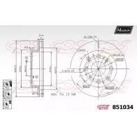 Тормозной диск MAXTECH U3HPK 851034.6980 85103 4 Honda Civic 6 (EJ, EK) Хэтчбек 1.4 LPG 90 л.с. 1997 – 2001