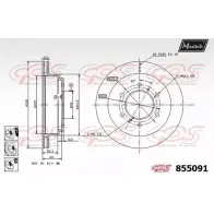 Тормозной диск MAXTECH 855091.6880 3C8JE8D Mitsubishi Pajero 3 (V6, V7) Внедорожник 2д 3.2 DI D (V68W. V78W) 160 л.с. 2001 – 2006 8550 91