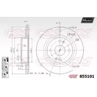 Тормозной диск MAXTECH 4326805 855101.6880 8084T7 85510 1