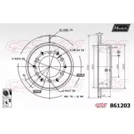 Тормозной диск MAXTECH 8612 03 861203.6060 RPWI4 Toyota Land Cruiser Prado (J150) 4 Внедорожник 4.0 V6 VVTi (GRJ150) 249 л.с. 2009 – 2025