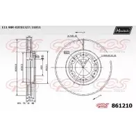 Тормозной диск MAXTECH Toyota Hiace (XH10) 4 Фургон 2.4 D (LxH12. LxH22) 75 л.с. 1995 – 2001 861 210 LACFOQ 861210.0000