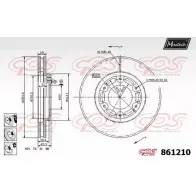 Тормозной диск MAXTECH 86 1210 861210.6880 Toyota Hiace (H200) 5 Фургон 2.5 D 4D 95 л.с. 2006 – 2024 5P2SLL6