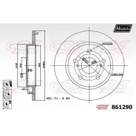 Тормозной диск MAXTECH 8 61290 861290.6880 Toyota Auris (E150) 1 Хэтчбек 1.8 (ZRE152) 144 л.с. 2009 – 2012 WQQP5K