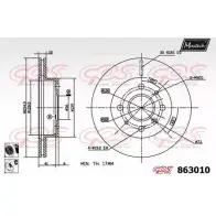Тормозной диск MAXTECH 863010.6060 86 3010 DNMZF 4327766
