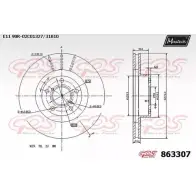 Тормозной диск MAXTECH 863307.0000 AIVY46 Subaru Impreza (GFC) 1 Купе 1.8 AWD 103 л.с. 1993 – 1995 86 3307