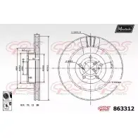 Тормозной диск MAXTECH XVXKVGH 863 312 863312.6060 Subaru Legacy (BR) 5 Универсал 2.0 D AWD 147 л.с. 2013 – 2014