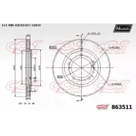 Тормозной диск MAXTECH GYDK3 Suzuki Grand Vitara (FT, HT) 1 Кроссовер 2.0 TD 4x4 (SQ 420D) 86 л.с. 2000 – 2005 863511.0000 863 511