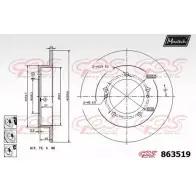 Тормозной диск MAXTECH 863519.6980 Suzuki Jimny (JB, SN) 1 Внедорожник 1.3 4WD (SN413) 85 л.с. 2014 – 2025 UN1BD 8635 19