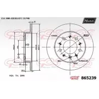 Тормозной диск MAXTECH YUD88ZE 865 239 Hyundai Tiburon (GK) 2 Купе 2.0 CVVT 143 л.с. 2006 – 2008 865239.0000