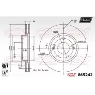 Тормозной диск MAXTECH 865242.6060 Hyundai Tiburon (GK) 2 Купе 2.0 CVVT 143 л.с. 2006 – 2008 SWNGB 865 242