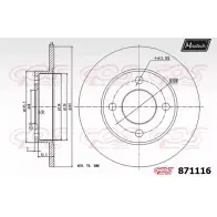 Тормозной диск MAXTECH 871116.0000 5KQV3 87111 6 4328576