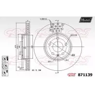 Тормозной диск MAXTECH 871139.6980 C3WW6Z Audi A4 (B8) 4 Универсал 3.0 Tdi Quattro 211 л.с. 2008 – 2010 8711 39