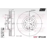 Тормозной диск MAXTECH 871144.6880 871 144 HMRL7 Audi A4 (B7) 3 Кабриолет 2.4 170 л.с. 2002 – 2005