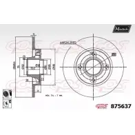 Тормозной диск MAXTECH 875637.6065 Peugeot 207 1 (WK, WC, PF1) 2006 – 2014 87563 7 WVXU4K