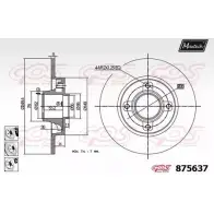Тормозной диск MAXTECH 87563 7 Peugeot 207 1 (WK, WC, PF1) 2006 – 2014 NROE2G 875637.6885