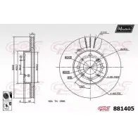 Тормозной диск MAXTECH 4330187 2QVJY 881405.6060 88140 5