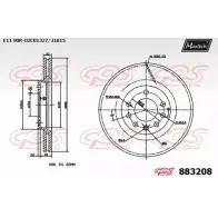 Тормозной диск MAXTECH 88320 8 883208.0000 Saab 9-5 (YS3E) 1 Седан 2.3 Turbo 182 л.с. 2008 – 2009 BS4LC