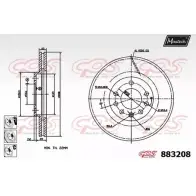 Тормозной диск MAXTECH 883208.6980 8832 08 1GQFBG Saab 9-5 (YS3E) 1 Седан 2.3 Turbo 182 л.с. 2008 – 2009