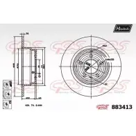 Тормозной диск MAXTECH 883413.6880 WFZBV3T Volvo S70 1 (874) Седан 2.4 AWD 165 л.с. 1998 – 1999 88341 3