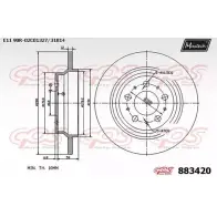 Тормозной диск MAXTECH 883420.0000 L0JZR 8834 20 Volvo V70 2 (285) Универсал 2.3 265 л.с. 2000 – 2004