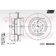 Тормозной диск MAXTECH Volvo V70 2 (285) Универсал 2.3 265 л.с. 2000 – 2004 O99Y3RX 883420.6880 8 83420