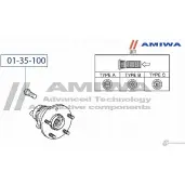 Шпилька колёсная AMIWA UX6SFK 1422491546 01-35-100 KV7V 6 - Изображение 2