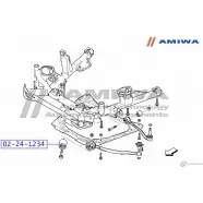 Сайлентблок переднего нижнего рычага AMIWA 1422492447 02-24-1234 95XAI TYY TN - Изображение 2