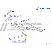 Сайленблок заднего продольного рычага AMIWA 02-35-167 LL2K 13 8D6XHTN 1422492631 - Изображение 2