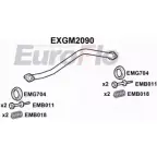 Выхлопная труба глушителя EUROFLO 4356495 W9HJWS 4QAM OJZ EXGM2090