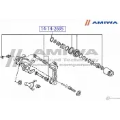 Ремкомплект суппорта тормозного переднего AMIWA GK14SPO WV 0VOHP 14-14-2695 1422491873 - Изображение 2