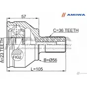 Шрус наружный 23x56x36 AMIWA 1422492362 24-11-954 4RT XJY 08GL5 - Изображение 2