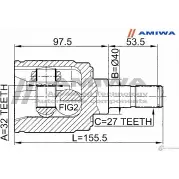 Шрус внутренний правый 32x40x27 AMIWA ASE3VL 1422491838 TG2JX9 B 24-21-1919 - Изображение 2