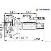 Шрус наружный 25x60x27 AMIWA 1VT02D 9 DIK0 24-21-1922 1422492483 - Изображение 2