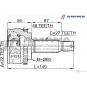 Шрус наружный 22x60x27 AMIWA 24-21-1924 VK0VQ9 1422491841 F 3N1SJU - Изображение 2