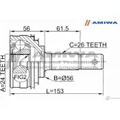 Шрус наружный 24x56x26 AMIWA GX3BM 3 2X9F3 1422492484 24-21-1926 - Изображение 2