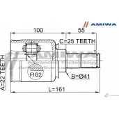 Шрус внутренний 22x41x25 AMIWA 9LL ZV6 1422491843 MLHS9O8 24-21-1927 - Изображение 2