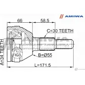 Шрус наружный 34x55x30 AMIWA 24-21-1930 1422491846 AXM 15 F8KLHH4 - Изображение 2