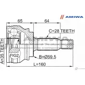 Шрус наружный 35x59.5X28 AMIWA 1422492485 24-21-1932 D6GIT 4HUUF P - Изображение 2