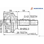 Шрус наружный 30x52.3X21 AMIWA 1422492486 3XT7Q 3 9W4VT 24-21-1933 - Изображение 2
