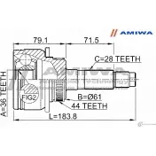 Шрус наружный 36x61x28 AMIWA 24-21-1937 7JY0J 4FAW O8 1422492489 - Изображение 2