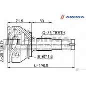 Шрус наружный 29x71.6X35 AMIWA 1422492490 FT9ENWW B EHDOA 24-21-1939 - Изображение 2
