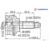 Шрус наружный 22x56x28 AMIWA 0QTT 44 UOUDH7 24-21-1954 1422492525 - Изображение 2