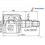 Шрус внутренний левый 33x34.6X28 AMIWA 8DX28ZQ 24-23-1076 1422492015 275P 9H1 - Изображение 2