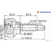 Шрус наружный 30x57x25 AMIWA K8Q1DF 1422492701 24-23-953 D9P T8 - Изображение 2